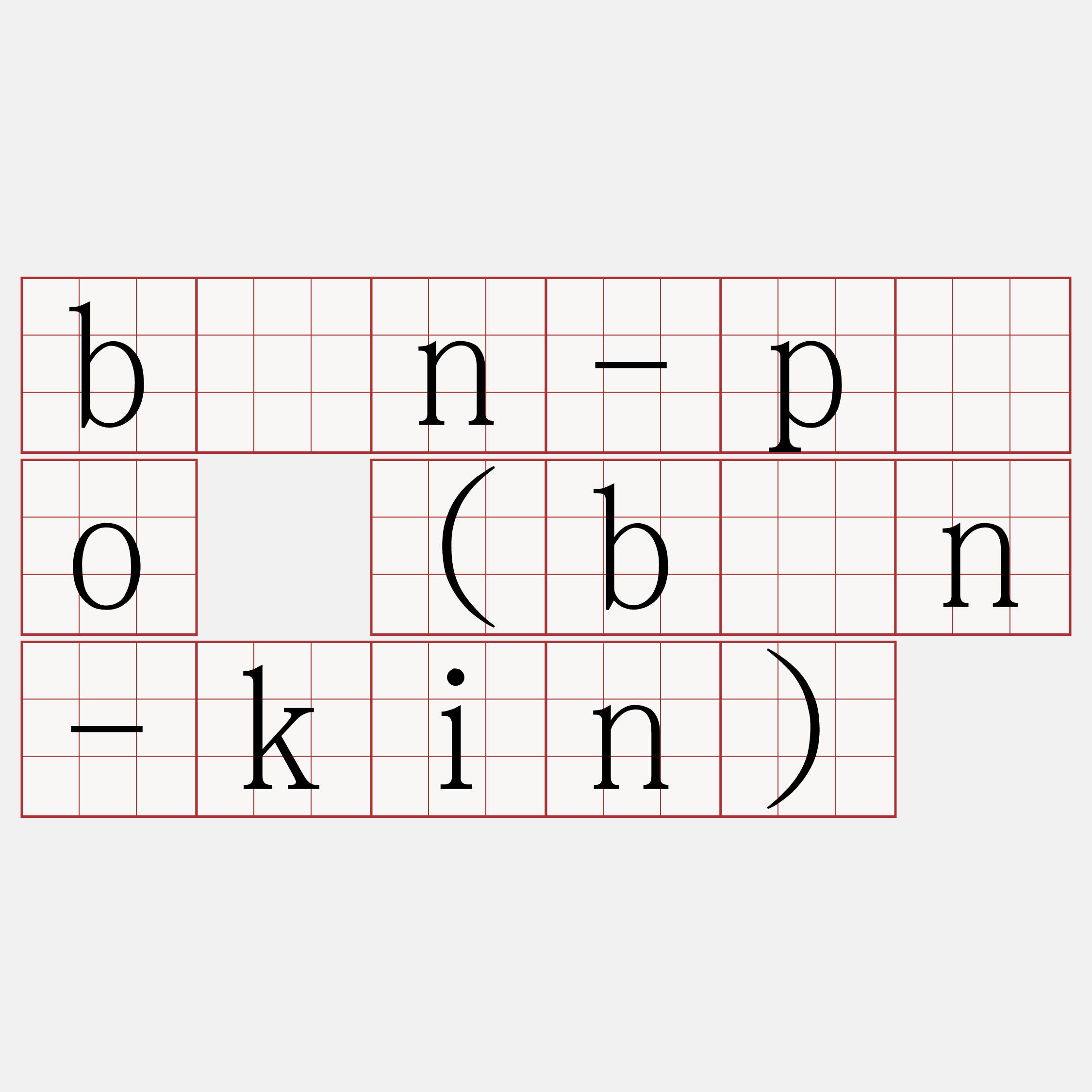 bīn-pòo (bīn-kin)